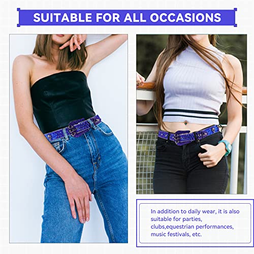 TINIDI Western Men Women Rhinestone Belts Bling Crystal Skulls Studded Leather Belt For Pants Jeans4