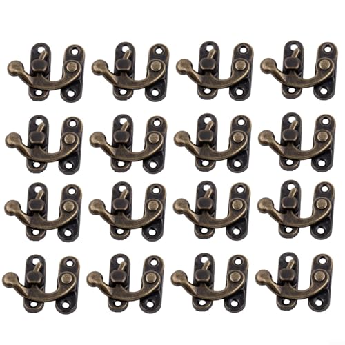 Image of 30 Pieces Antique Bronze Iron Padlock Hasp Hook Lock Set For Mini Jewelry Wooden Box With Screws(Bronze)