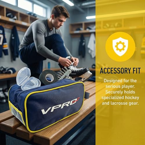 VPRO Hockeyband-Zubehörtasche, großes Fassungsvermögen, mehrere Fächer, ideal für die Aufbewahrung von Hockey-Zubehör, langlebiges Design, einfach zu tragen, perfekt für Spieler, unverzichtbare hockey
