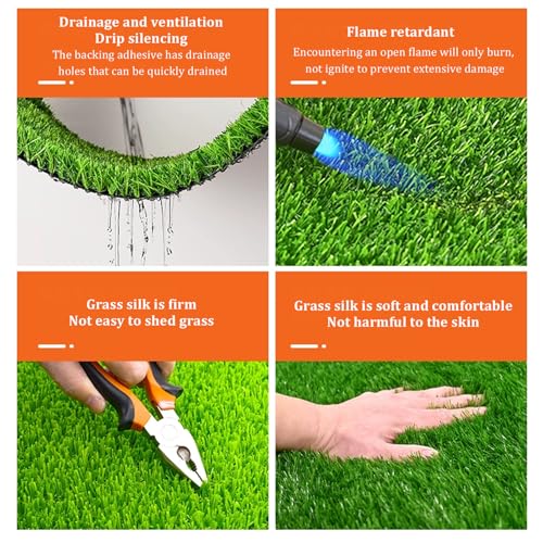 Tappeto di Erba Artificiale Realistico 50x700 cm - Tappeto in Erba Sintetica per Interni/Esterni, Ideale per Giardini, patii e Aree Gioco - Soluzione di Erba Verde Facile da Pulire