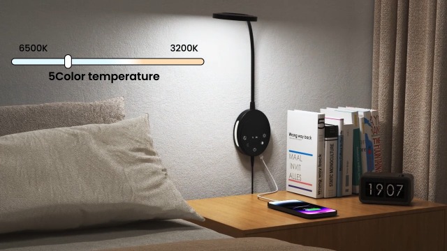 NoeiiT Wall Mounted Reading Light,Bedside Headboard Lights with 5