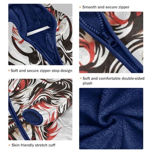 Dragon Face Roaring Girls Fleece Jacket Girls Fall Jacket Girls Zip Up Hoodie Girls Sherpa Jacket 2-10T3