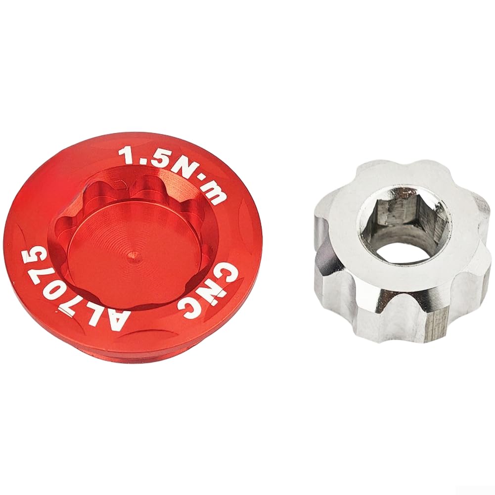 Bicycle Crank Dust Cover for/ M20/ Hollow Cranksets, Ultralight Aluminum Alloy Road Bike Bottom Bracket Cap with M6 Hex Tool, Precision CNC Machined Fit//(red)