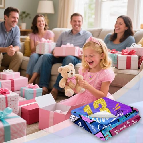 Paoeyty Birthday Gifts for 13 Year Old Girls, Sweet 13th Birthday Decorations for Girls Daughter Granddaughter, Birthday Blanket 60" X 50", Birth Day Gifts for 13 Year Old