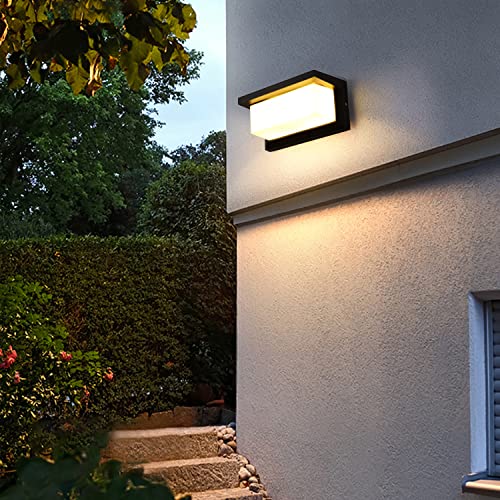 Porch Lights Outdoor Wall,3000K Warm White Black Wall Sconce Ip65 Waterproof Outdoor Light Fixtures Wall Mount Outside Lights For House Garden Front Bathroom Garage #TOP4