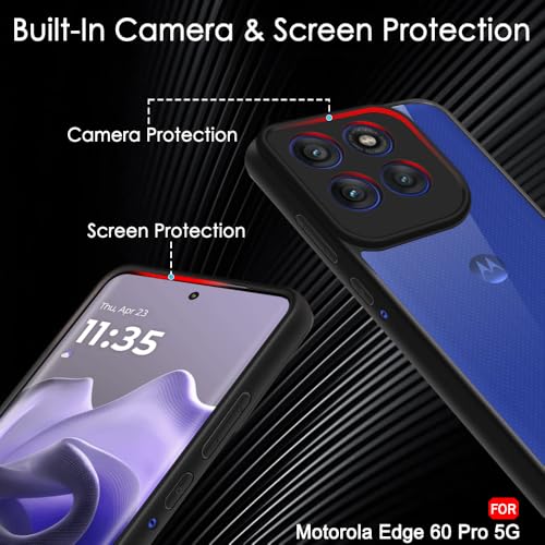 Image of TheGiftKart Hybrid Shockproof Back Cover Case for Motorola Moto Edge 60 Pro 5G | Hard Back Cover Case for Motorola Edge 60 Pro 5G (PC & TPU, Transparent Clear Back, Clear Sides)