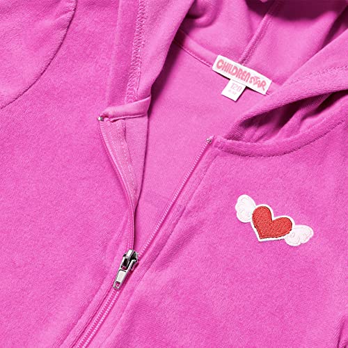 Image of CHILDRENSTAR Girls Swim Coverups Terry Swimsuit Cover-Up Hooded Zip-Up Beach Robe
