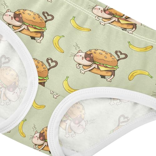 Little Girl Underwear Toddler Panties Kids Undies Cat Hamburger Soft Cotton Briefs 2T-8Y4