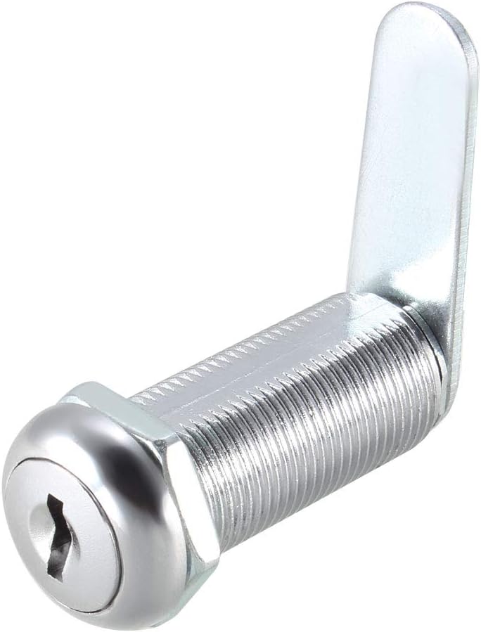 sourcing map Cam Lock 1-1/2" Cylinder Long Cabinet Locks with No.3 Cam, Fits for 1-3/8" Thickness Panel Keyed Different 2Pcs - Image 3