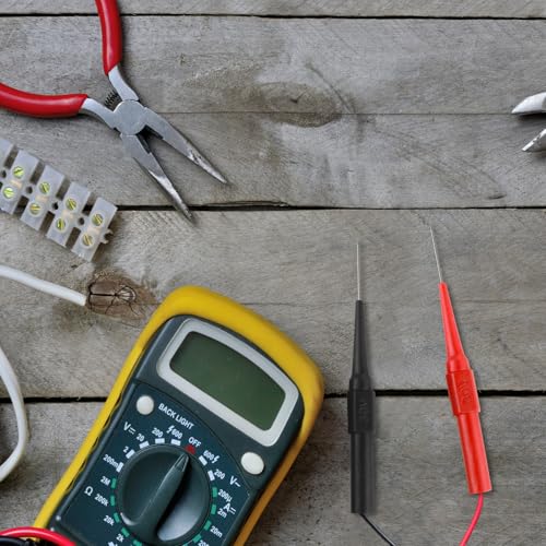 Image of cobee 10 Pcs 0.7mm Test Probe Pins, Wire Piercing Probe Insulation Back Probes Non-Destructive Pin, Wire Piercing Probe Pin Multimeter Probes for Banana Socket Plug Car Tester