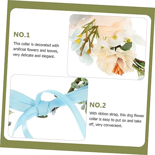 Yardwe Verstellbares Blumen-Hundehalsband Hochzeit Künstlicher Blumenkranz Für Hunde Und Katzen Leichtes Haustierhalsband Für Hochzeitsfeiern Fotos Und Partys