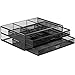HuaNuo Supporto per Monitor con 2 Cassetti - Organizzatori da Scrivania in Rete Metallica, Supporto Laptop, Notebook, PC, Monitor, Stampante, Scanner Fino a 15 kg