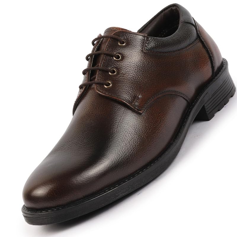 fausto Men's Genuine Burnish Leather Formal Lace Up Derby Shoes for Office|Work-picture-25