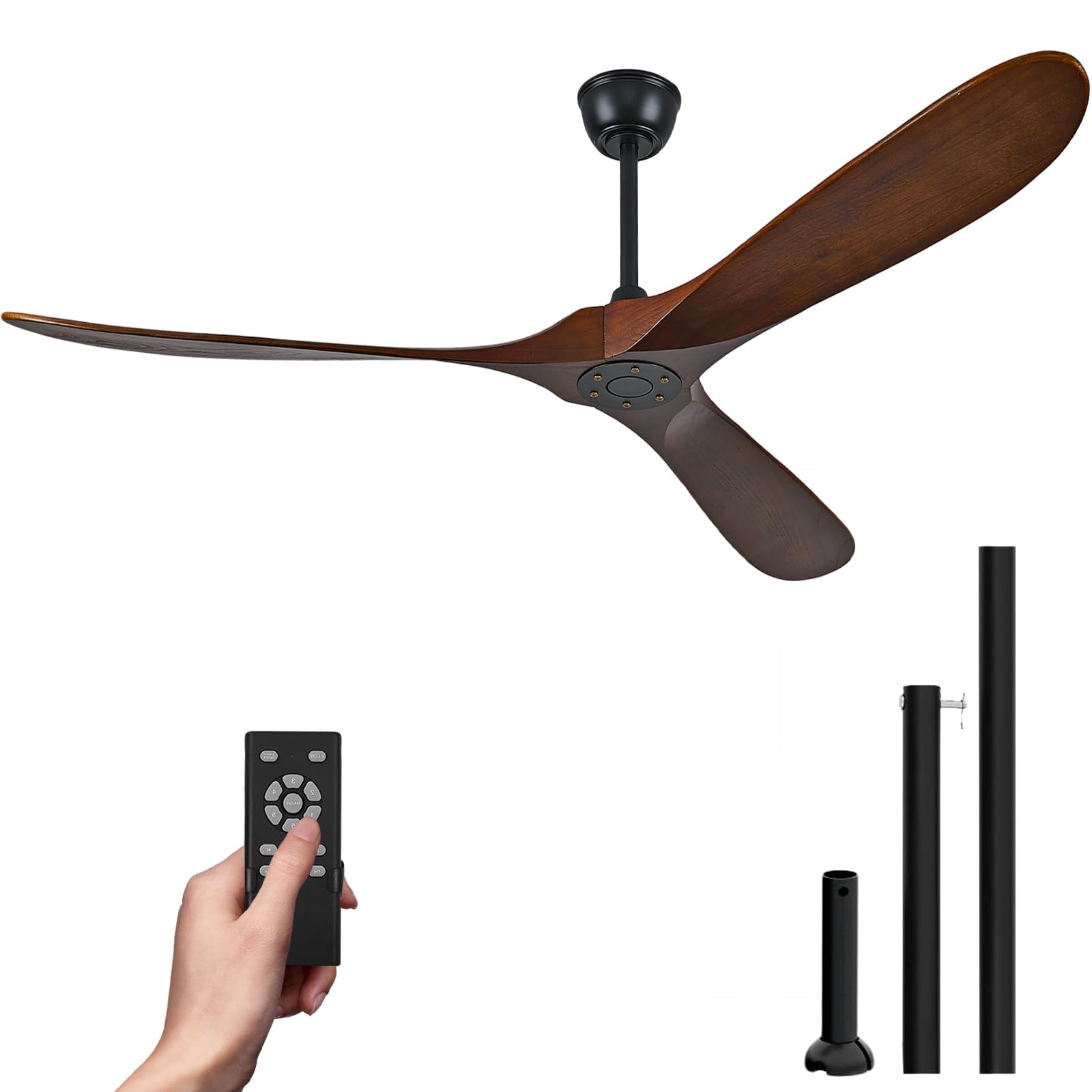 Amazon.com: Heyecola 72 Inch Outdoor Ceiling Fan No Light,Solid