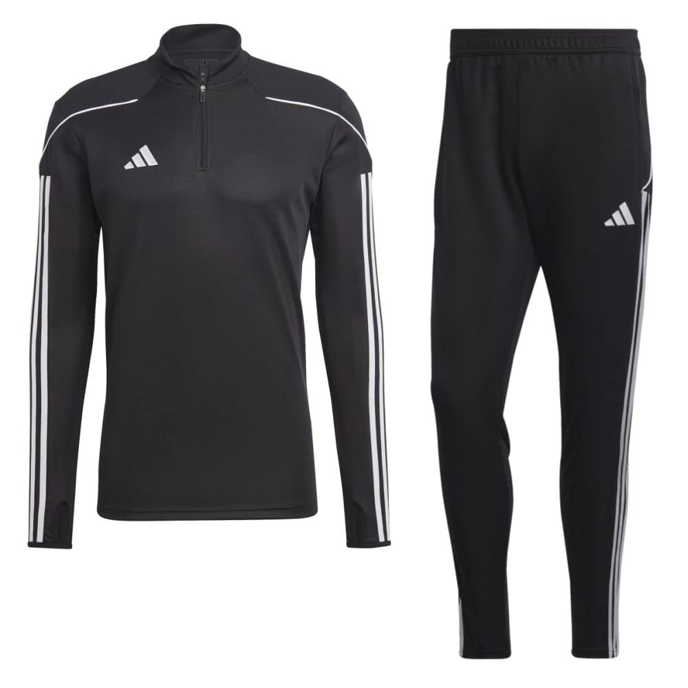 adidas Futbol Tiro 23 League antrenman seti üst pantolon erkek siyah beyaz Beden M