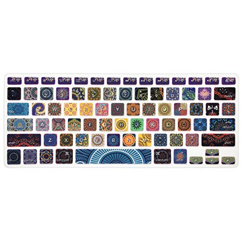 SANFORIN Silicone Keyboard Cover with Pattern for MacBook Pro 13/15 /17 Inch (with/Without Retina Display), Magic Keyboard and MacBook Air 13 Inch A1466/A1369, Bohemian Style