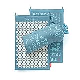 Spoonk Organic Hemp Acupressure Mat - Regular Size, Sky Blue - Stimulates Circulation, Relieves...