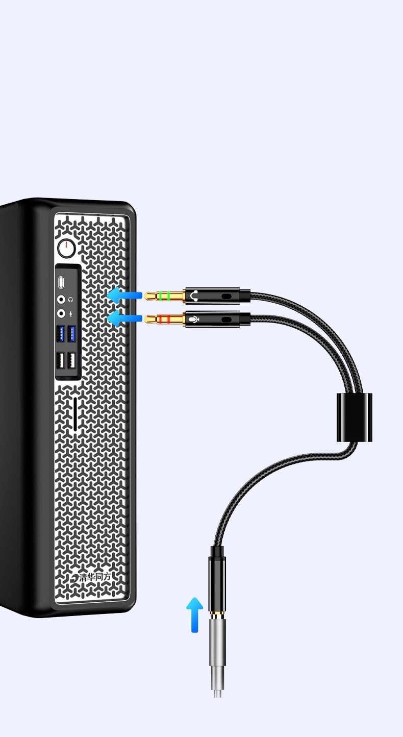 Headphone Splitter 3.5mm Female to Dual Male Audio Microphone Y Splitter, Compatible with PC, Laptop, Android, Windows, and Smart Phones