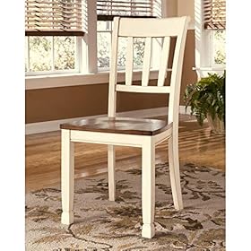 Signature Design by Ashley Whitesburg Cottage Rake Back Dining Chair, 2 Count, Brown & White 51zWGXCea9L. SS280