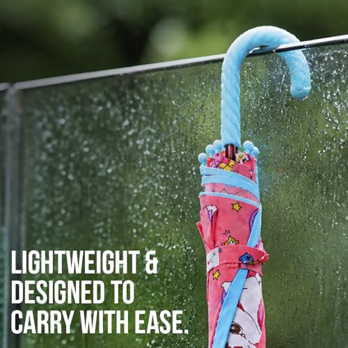 Image of RIRI Unicorn Print Umbrella for Girls & Kids | Cute Cartoon Folding Design | Waterproof Windproof | Lightweight Easy Grip for School, Travel & Rainy Days