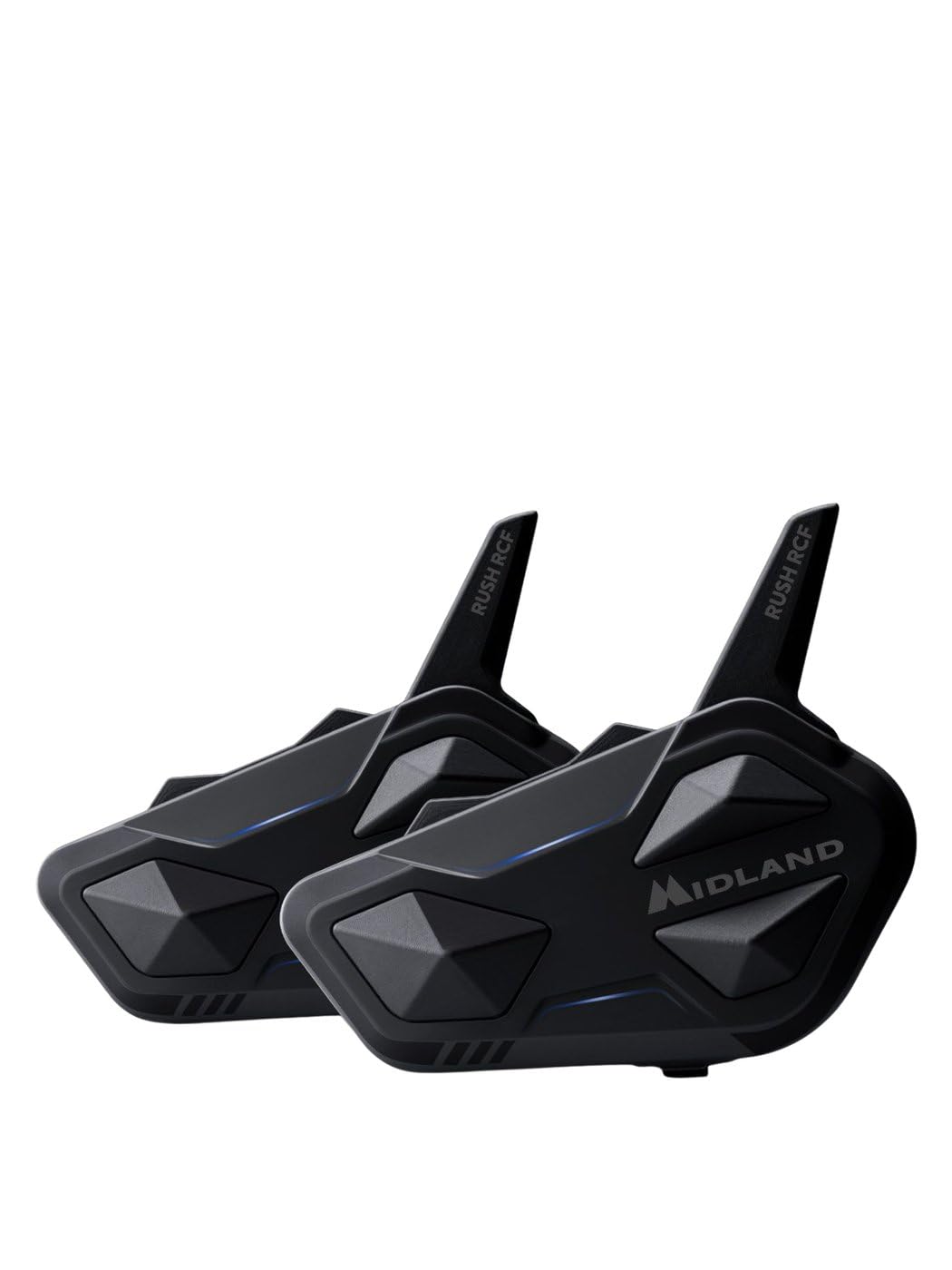 Midland Rush RCF Twin C1527.01, para motocyklowych domofonów Bluetooth, wodoodporna IPX6, redukcja szumów, do 10 osób, bateria powyżej 23 godzin, zasięg 3,5 km, 2 słuchawki