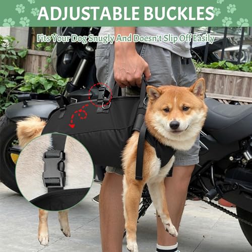 Ziyonix Haustier-Tragerucksack mit Tragegriff, Hunde Hebegeschirr, Hundeschlinge für Ältere Hunde, Hund Notfallrucksack Unterstützung für Ausritte Reisen Wandern Radfahren Motorradfahren (M)