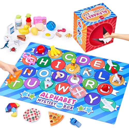 JoyCat Mystery Alphabet Box for Kids 52 PCS Letters Sorting Matching Game Activities Letter Sounds Fine Motor Learning Toys for Preschool Kindergarten Classroom - Halloween