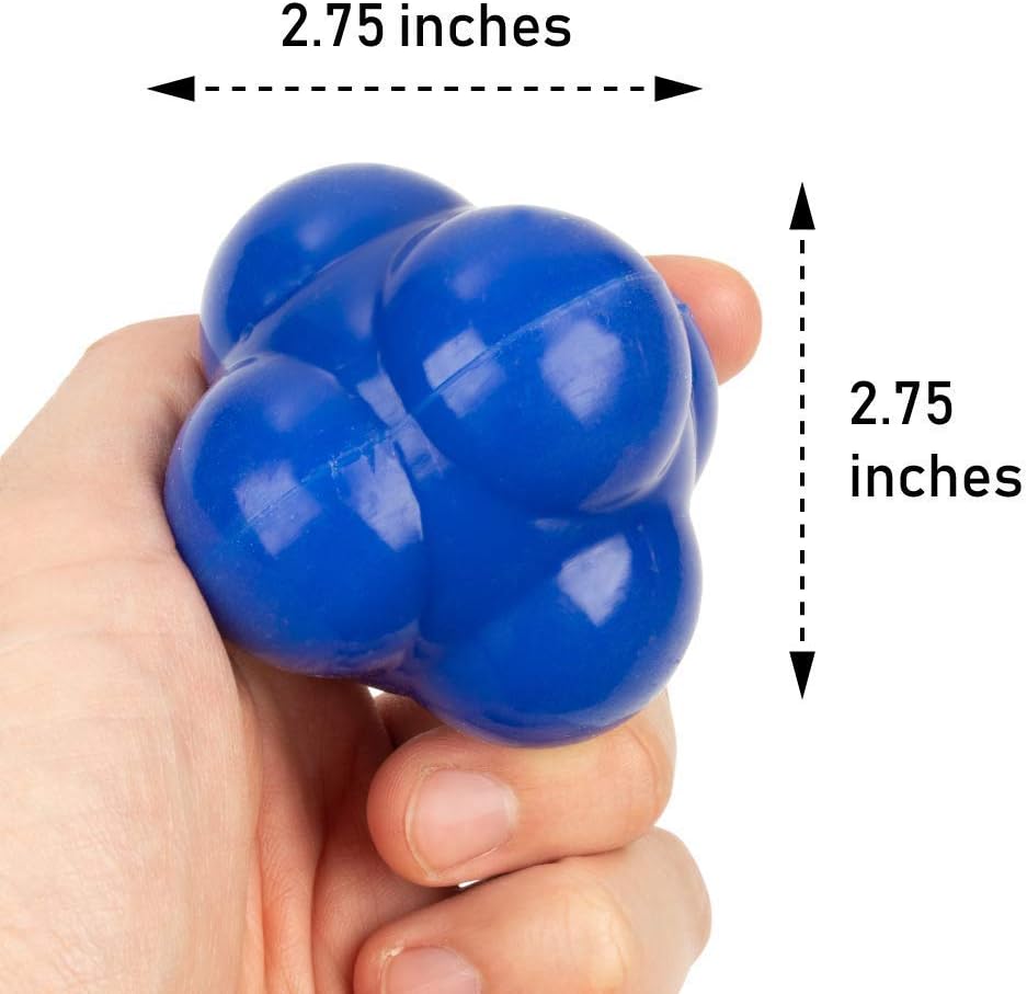 2Pcs Rubber Reaction Bounce Balls Reflex Speed Training Equipment Set for Agility Reflex and Coordination Training : Sports & Outdoors