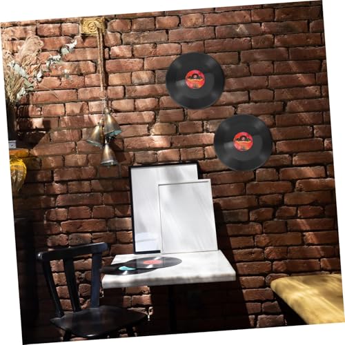 Image of Indusoire 2 Pcs Vinyl Records Decor, Fake Vinyl Records for Decoration, Retro Wall Art for Home, Music Room, Party, Vintage Aesthetic CD Decor