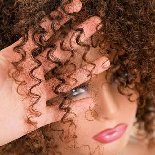 Perruque courte bouclée durable avec volume tête explosive et bonnet respirant - 6