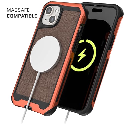 Coque antichoc iPhone 15 Plus Ghostek Atomic compatible MagSafe marron