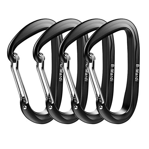 B-Mardi Ultra Sturdy Carabiner Clips,4 Pack, Certified 12KN (2697 lbs) Heavy Duty Caribeaners