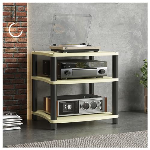 Stojak audio na sprzęt HiFi i AV, stylowa szafka kina domowego, półki wielopoziomowe do salonu, pokoju gier i studia nagraniowego
