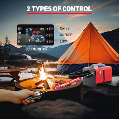 Diesel Heater, 12V 8KW Diesel Air Heater, All-in-One Portable Diesel Parking Heater with Remote Control & LCD Display, Fast Heating for Car RV Boat Truck Trailer Tent Garage