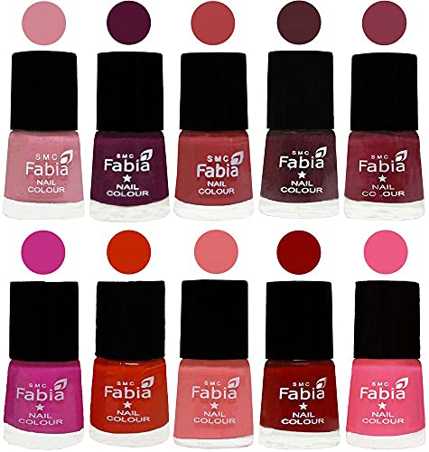 Image of ALL IN ONE (PACK OF 10), Long Lasting Glossy Nail Polish, 6 ml Each, All Vibrant Colours,02210