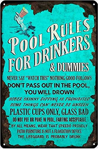 Pool Rules �v�[�� �X�C�~���O ���^�� �u���L�Ŕ� �A���~�T�C�� �v�[���T�C�� ���j �ǃA�[�g ���� 5.5x8�C���` �v�[�� �r�[�` �� �K�[�f�� �u���L�Ŕ�