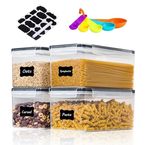 stusgo Airtight Food Storage Containers with Lids, 3.2L BPA-Free Plastic Canisters for Spaghetti...