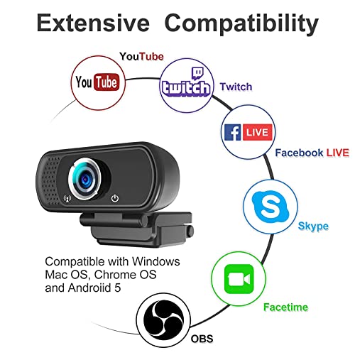 Image of 1080P Webcam with Microphone,Web Camera for Desktop Computer Laptop