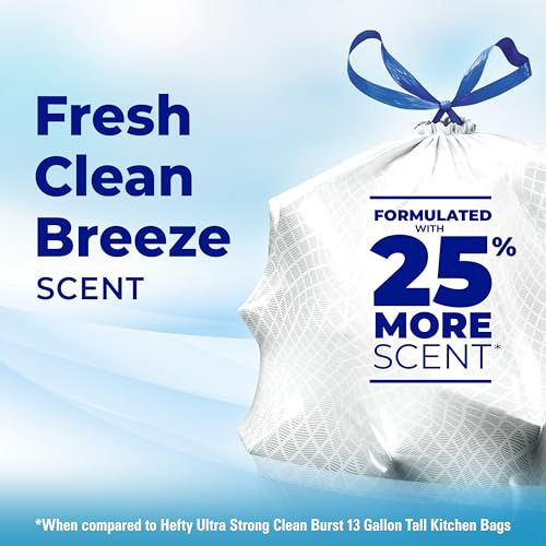 Hefty Ultra Strong Signature Scents 13G Trash Bags, Fresh Clean, 80ct - image 4