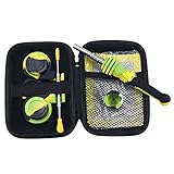 ハニーストローパイプ、取り外し可能なシリコンメタルスプーンタバコスモークビーパイプセットギフトボックスネクターハーブ喫煙コレクターファッション喫煙セットミニウォレット