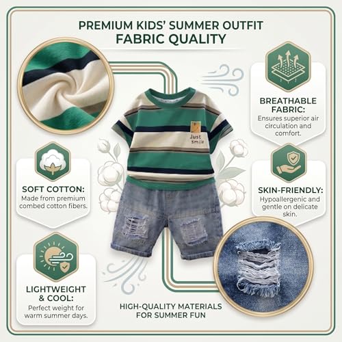 Image of Krishn Creations Kids Clothes for Boys | Cotton Printed Half Sleeve T-shirt and Shorts Baby Boy Dress | Casual Wear Kids Clothes