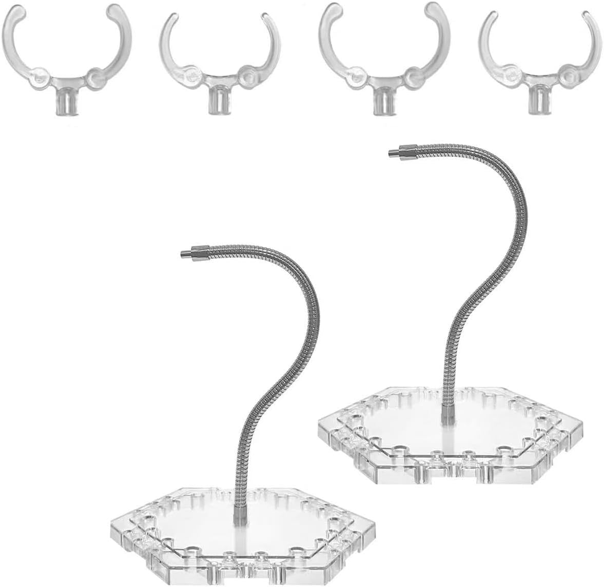 Action Base Display stand ,Doll Model Support Stand Compatible with 6-inch Action Figures HG RG SHF 1/144 Gundam Model Toys（2PCS Clear）