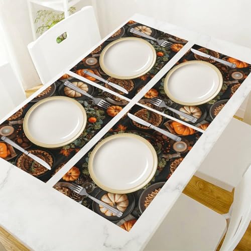 Sets de table de cuisine dinde pour repas de fête en extérieur