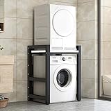 頑丈な洗濯機乾燥機収納キャビネット多機能スタッキングキットランドリールームバスルームキッチン用棚ユニット上の300kg容量最適な省スペース