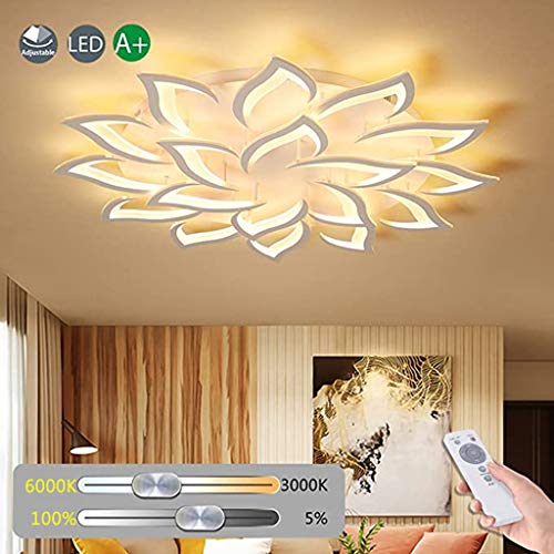 Preisvergleich Produktbild Blume Kreative Deckenlampe LBJN LED Deckenleuchte Innen Decken Beleuchtung Für Schlafzimmer Wohnzimmer Mit Fernbedienung Küche Esszimmer Acryl Lampenschirm Dekorative Dimmable Lampe,18heads,120cm