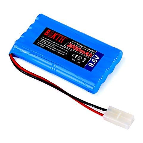 BAKTH High Capacity Security 9.6V 2000mAh Rechargeable Low Self Discharge NiMH Battery Pack for RC/Remote Control Car, Robots + Customized Coaster Cover