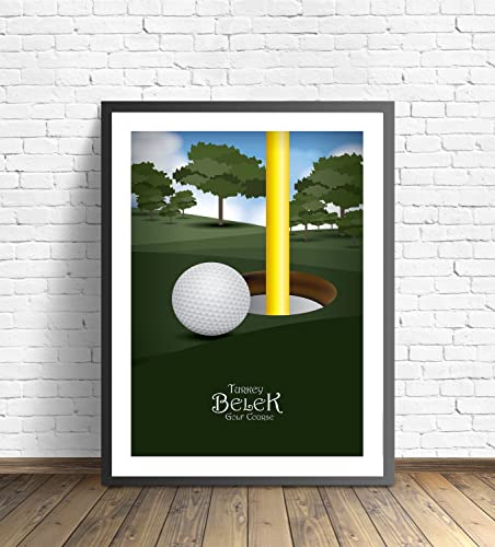 Belek Golf Turkey Poster, Mid Century Modern Art