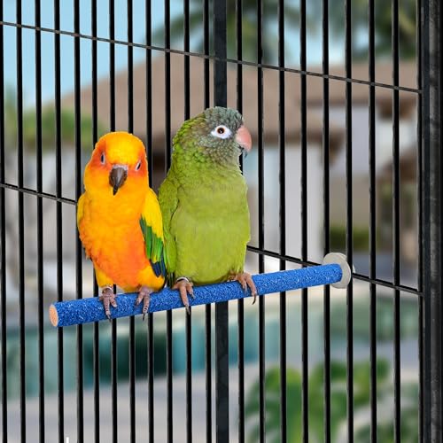 Image of 2 Pcs U Shape Parrot Perch, Rough-Surfaced Sands Parrot Perch, Blue Large Bird Perches for Parrots Cage
