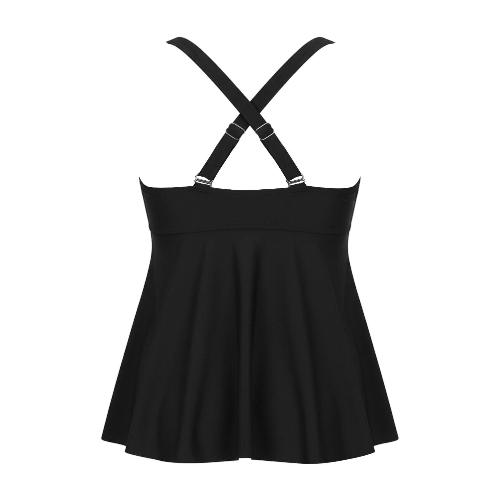 Generico Top Tankini con Ferretto, Costume da Bagno Ampio, Push-up, Senza Slip Costume Due Pezzi Donna Curvy Tankini Mare Piscina Olimpionico