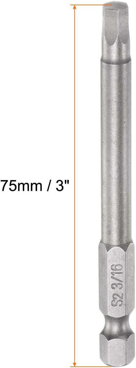 HARFINGTON 3/16" Hex Screwdriver Bit SAE 1/4" Hex Shank 3" Length Magnetic S2 Steel Power Drill Bits